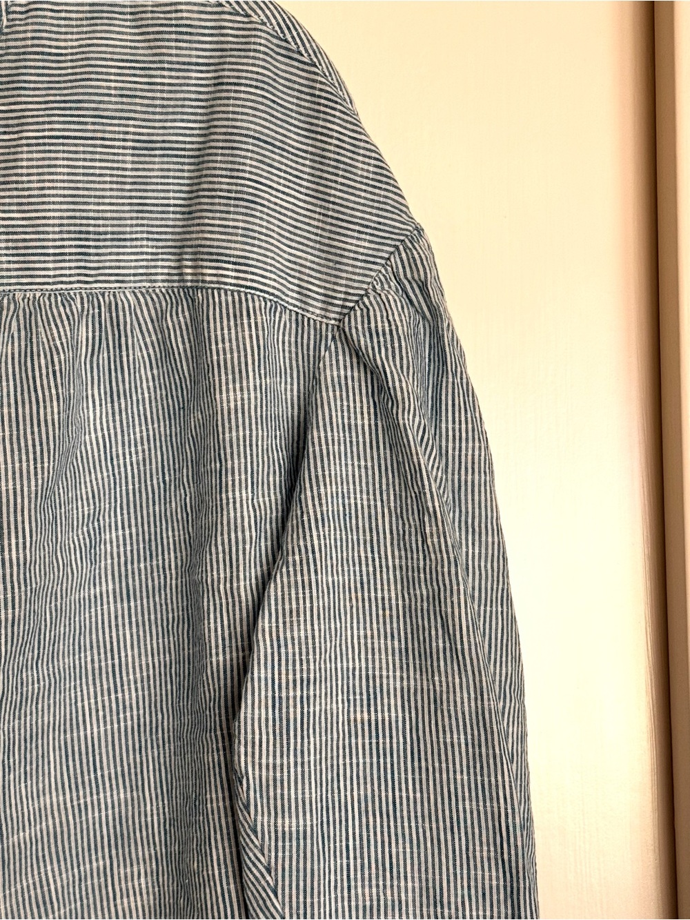 Pilcro Blue and White Striped Peasant Button-Front Shirt - Picture 7 of 10